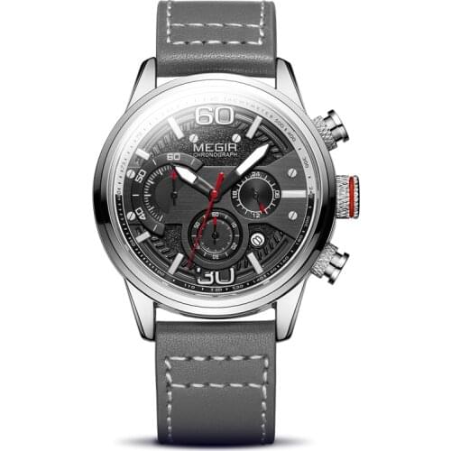 MEGIR New Fashion Men Simple Watch Multifunction Sports Waterproof Luxury Calendar Quartz Watches Trend Chronograph Mens 2110