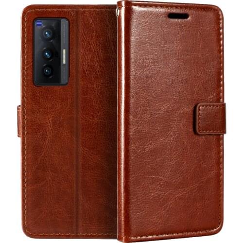 Case For Vivo X70 Wallet Premium PU Leather Magnetic Flip Case Cover With Card Holder And Kickstand For Vivo X70