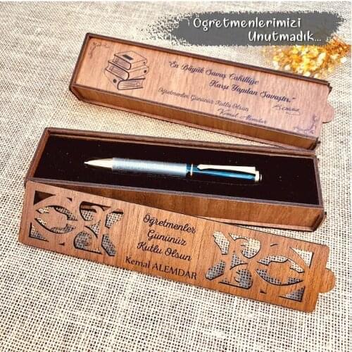 Teachers Day and İsme Custom Wooden Pen Box 453389782