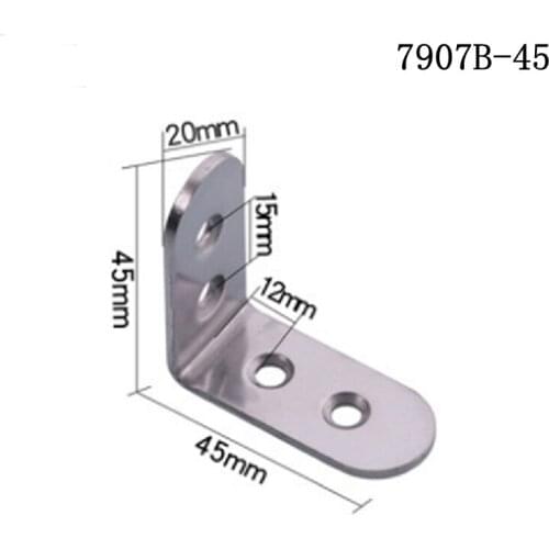 Home Furniture 7907B-45 stainless steel angle code reinforcement 90 degree right angle connector Universal L-Tripod