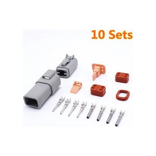 DT06-4S DE04-4P Waterproof Connector For Auto Parts 4Pins Deutsch Plugs 10pcs