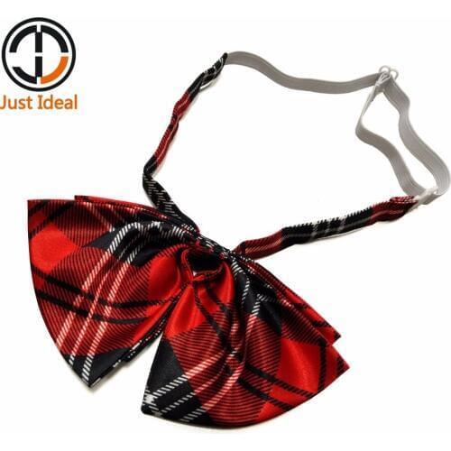 Girl Bow Tie Student School Uniforms Butterfly Collar Flower Adjustable Classic Style 1 Piece Red Stripes Free Shipping ID510