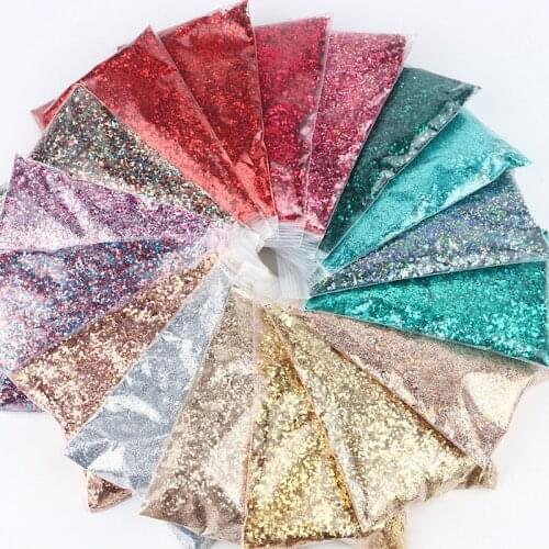 50g Hexagonal Nail Powder Glitter Sliver Champagne Series Nail Sequins Pigments Nail Art Flakes Decoration DIY Polish Tools