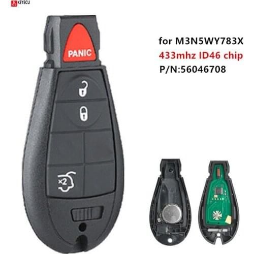 Keyecu New Remote Fobik Key Fob 4 Button Replacement for Jeep Grand Cherokee Commander 2008 2009 2010 M3N5WY783X, IYZ-C01C
