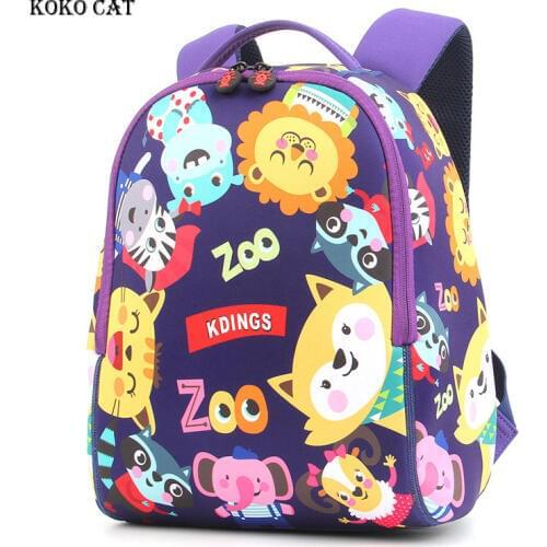 Koko Cat Fashion Children School Bags for Girls Boys Cute Cartoon Animal Design Kindergarten Backpack Mochila Escolar Infantil