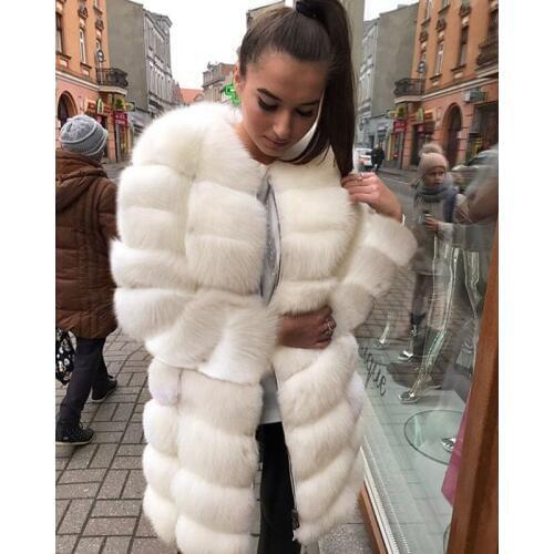 Savabien 2019 Winter White Faux Fur Coat Women Long Sleeve Furry Soft Slim Elegant Fur Jacket Coats Festival Luxury Streetwear