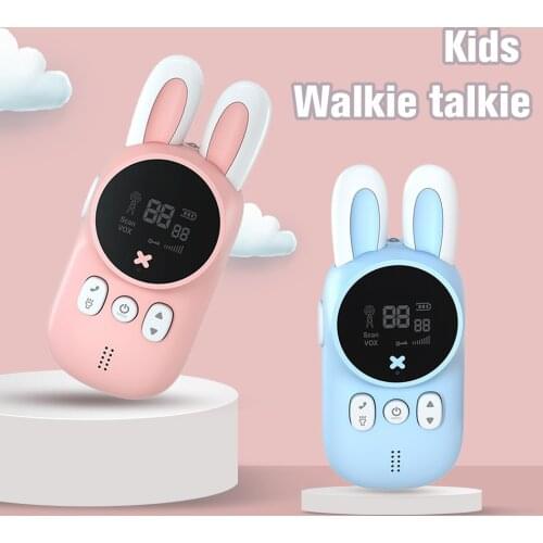Mini Walkie Talkie Kids Toys Cute Wireless Intercom Child Handheld Two Way Radio 1-3km Communicator Camping Family Children Gift