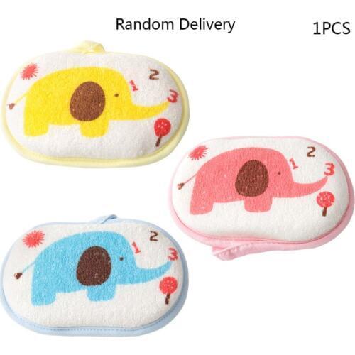 Cute Infant Towel Shower Soft Sponge Cleaning Tool Baby Child Rubbing Body Wash Brush Bath Accessory