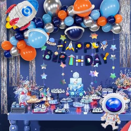 New Wandering Earth Astronaut Theme Birthday Party Rocket Balloon Decorative Aluminium Balloon Set