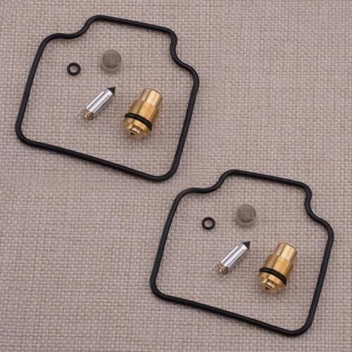 2 Sets Motorcycle Carburetor Repair Kit Float Gasket Valve Needle Seat Replacement fit for Suzuki GSX-R1100 GU74CD 1986-1988