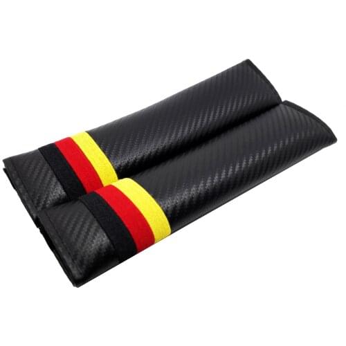 Car Safety Supplies Seat Belt Pad Covers Shoulder Padding for German Flag Logo for Alfa Romeo Mercedes BMW KIA Subaru Volvo Ford
