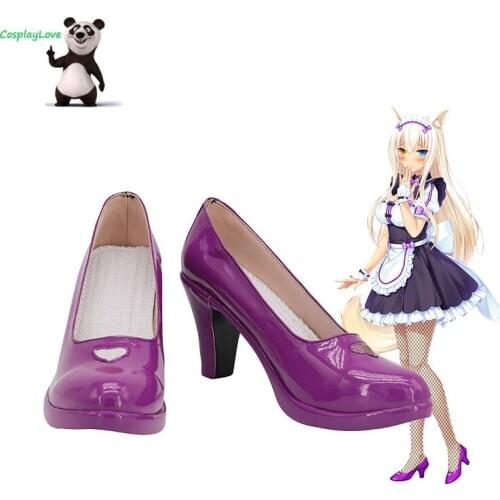Nekopara Coconut Purple Shoes Cosplay Long Boots Leather Custom Made For Halloween Christmas