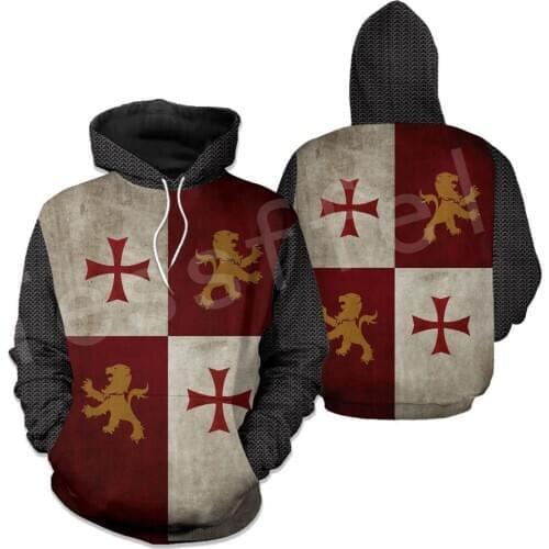 Tessffel Newest Knight Templar Jesus God Guard Cavalier Pullover Streetwear NewFashion 3DPrint Zip/Hoodies/Sweatshirts/Jacket 23