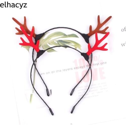 1PC New Cute Christmas Elk Horns Headband Children Antlers Hairband Xmas Party Cosplay Reindeer Headwear DIY Hair Accessories