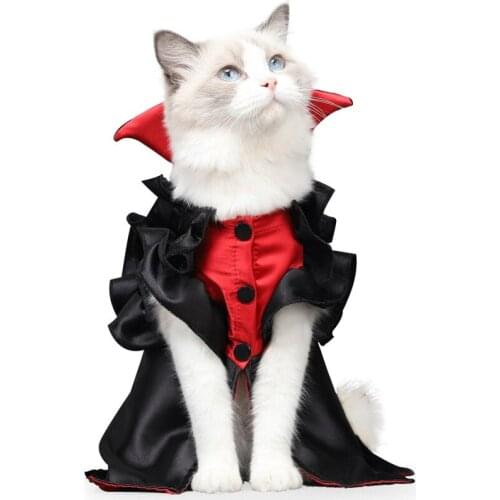 Halloween Cat Dog Clothes Pet Halloween Black Vampire Costume Funny Christmas Clothes Cosplay Suit For Cats Party Costumes