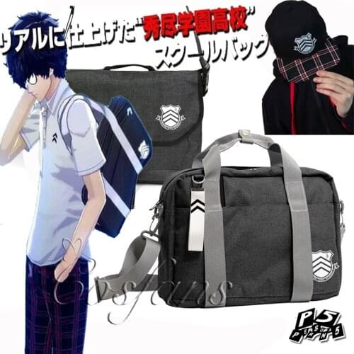 Persona 5 P5 Syujin Gakuen High School JK Bag Hat Anime Uniform Oxford Shoulder Messenger Bags Student Bookbag Satchel Cosplay