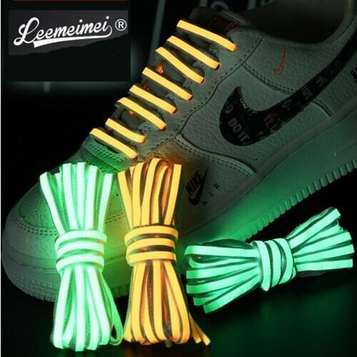 Semicircle Luminous Shoelace Sport Men Women Shoe Laces Glow In The Dark For Fluorescent Shoeslace for Sneakers Canvas Shoeslace