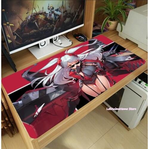 Hot Anime Game Azur Lane Prinz Eugen Large Mouse Pad Laptop PC Mice Mat Keyboard Mat Large Anti-Slip Playmat Gift Cosplay