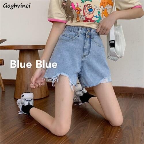 Shorts Women 5 Colors Button Simple Basic Student High Waist Fashion Streetwear Korean Style Female All-match Casual Solid Denim
