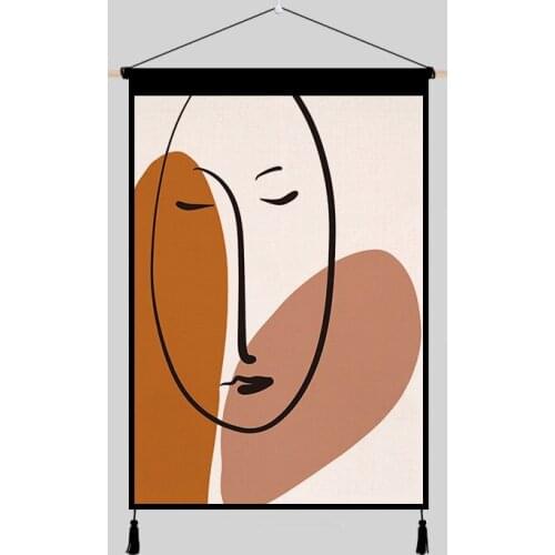 Fabric Wall Hanging Art Scrolling Painting Hotel Saloon Tapestry Bedroom Dining Room Restaurant Murals