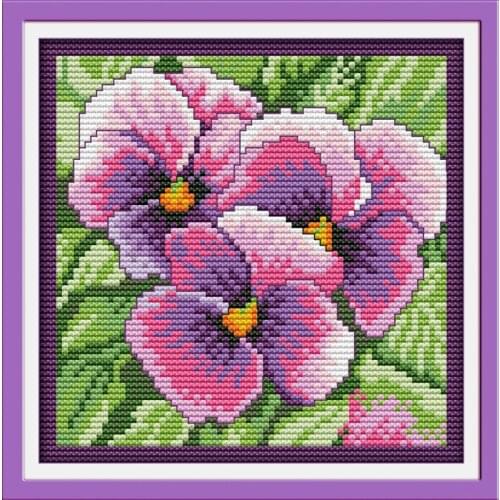 Everlasting Love Pansy Chinese Cross Stitch Kits Ecological Cotton Clear Stamped Printed 11CT 14CT DIY Gift Christmas Decoration