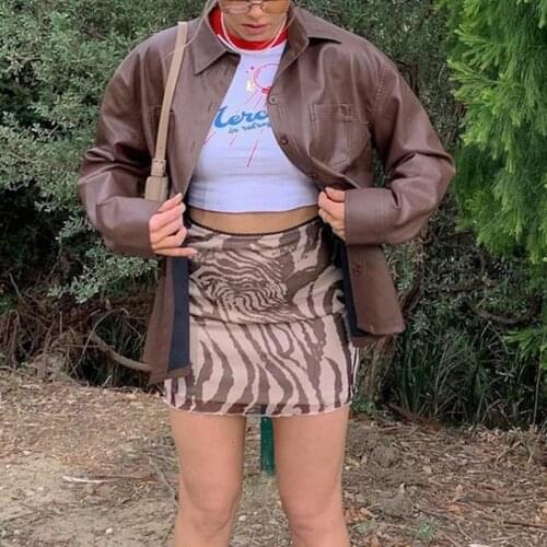 Leopard Print Skirts Women Fairy Cyber Y2k Mini Skirts High Waisted Streetwear Female Harajuku Sexy Indie Aesthetic Clothes 2021