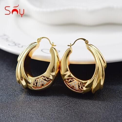 Sunny Jewelry Fashion Jewelry 2020 New Design Hoop Earrings For Women High Quality Zircon Exquisite Stereoscopic For Anniversary