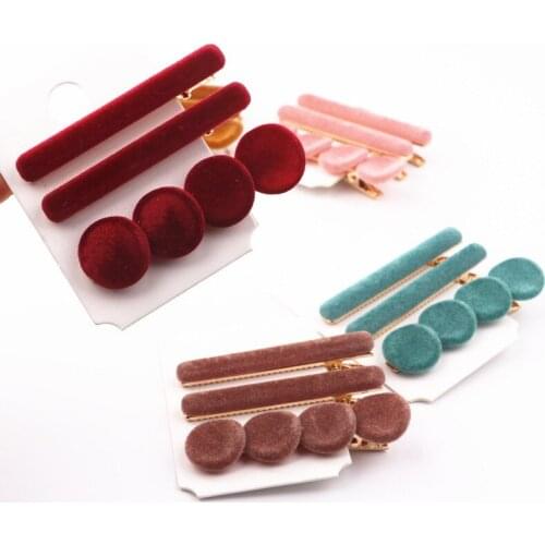 3pcs/lot New One-word Hairpin Korean Version Japanese Girl Heart Bangs Duckbill Clip Hair Ornament