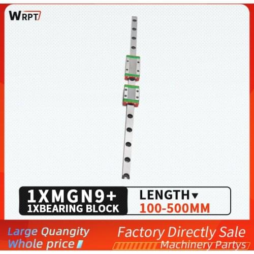 1 MGN9C/ MGN9H Linear Rail Guide Width 9mm Length 100 150 200 250 300 350 400 450 500 mm with 1PC Linear Block MGN9H /MGN9C
