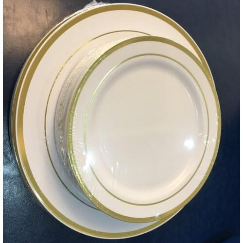 10 pcs/set Disposable Plastic Plate Eco Friendly Bronze Silver Round Dish Plate Candy Plates Home Storage Tray for Wedding Party