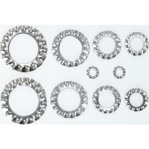 100pcs M3 M4 M5 M6 M8 SUS304 Stainless Steel External Toothed Shakeproof Washers Lock Washer