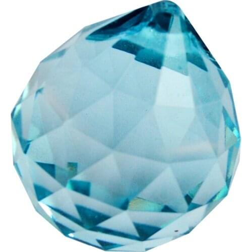 30mm Vintage Crystal Blue Feng Shui Ball AA472