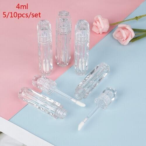 5/10 Pcs High Grade Clear Lip Gloss Tubes Travel Makeup Tools Cosmetic Containers Empty Lip Gloss Lip Balm Bottles 4ml