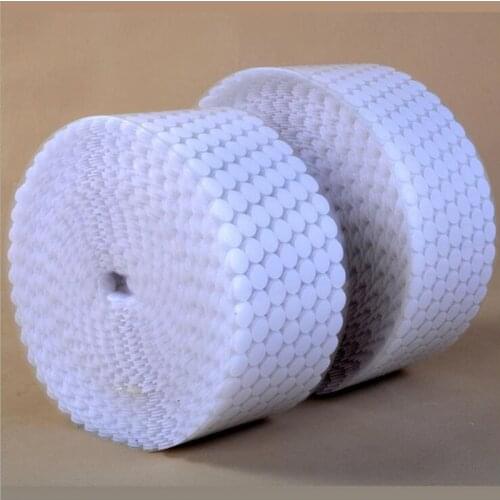 50Pairs 20mm Magic Nylon Coin Sticker Double Sided Adhesive Hooks Loops Disks White Round Pads Dot Fastener Tape Sewing Craft