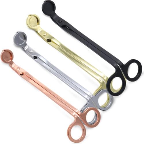 50pcs/lot 17CM Stainless Steel Candle Wick Trimmer Oil Lamp Trim Scissor tijera tesoura Cutter Snuffer Tool Hook Clipper ZA3524