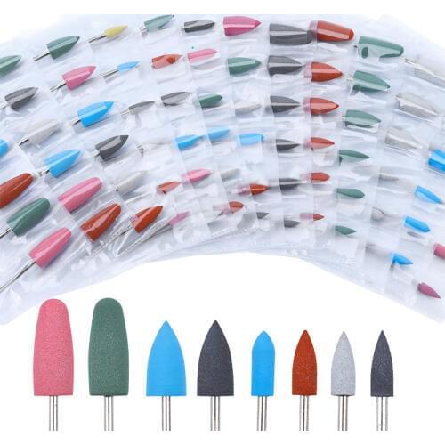 6pcs/set Rubber Silicone Nail Drill Milling Cutter for Manicure Bit Flexible Polisher Machine Electric Nail File Art Tools