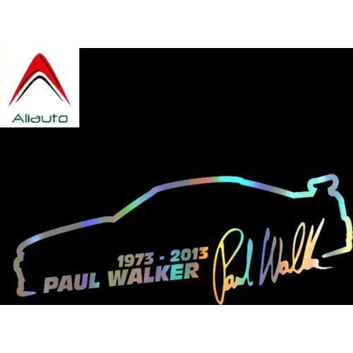Aliauto Fashion Car Sticker Paul Walker Fast and Furious Decor Waterproof Vinyl Decal for Chevrolet Audi A3 Toyota JDM,13cm*5cm