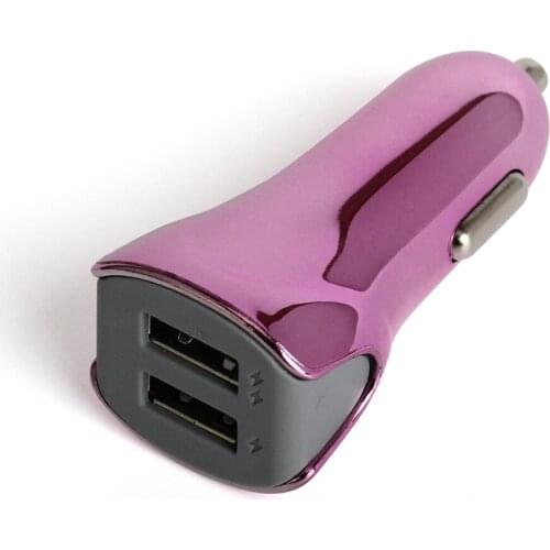 New novel glint gleam gold plating 5V 3.1A 2usb dual usb car charger adapter for iPhone Samsung Galaxy S8 S9 300pcs/lot