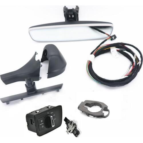 Auto headlight switch+Rain Light Wiper Sensor Dimming Rear View Mirror Kit For B8 8U0955559C 3G0 941 633 H