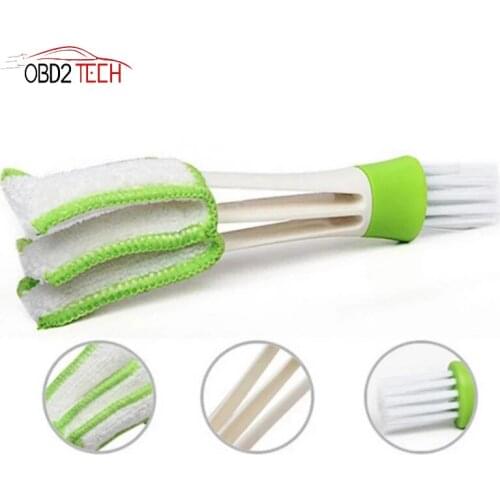 Car Blinds Cleaning Brush Double Tools Cleaning Accessories Air Conditioner Gap Portable Brush Tools Blinds Dirt Duster Brush