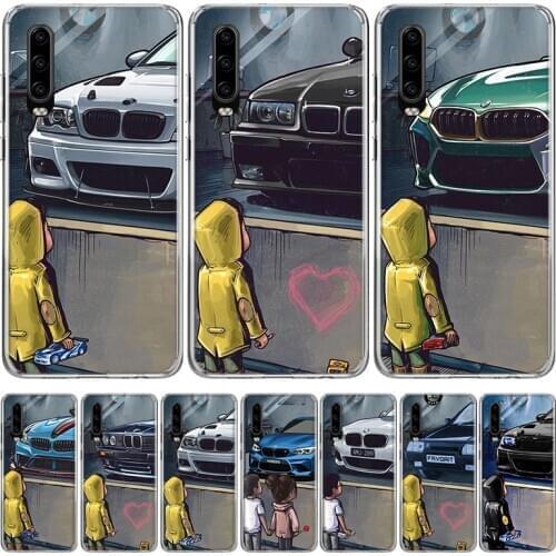 Boy See Sports Car Jdm Drift Phone Case for Huawei P30 P40 P20 P10 Mate 20 10 30 Lite Pro P Smart Z Plus + Art Shell Cover Coque