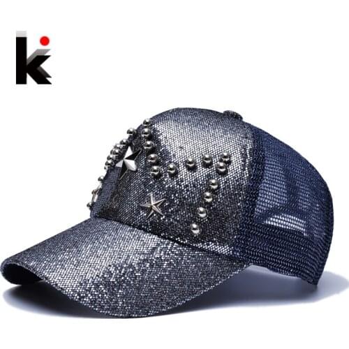 2018 Snapback Girl 's Trucker Cap 5 Panel Sun Hats Breathable Mesh Hat Flashes Summer Baseball Cap For Women Casquette