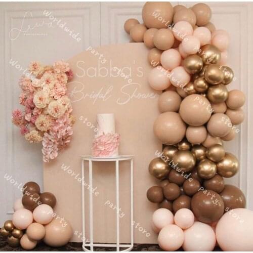 DIY Baby Shower Balloons Garland Brown Mama To Be Later Balloon 5-18inch Happy Birthday Double Apricot Coffee New Year Decoratio