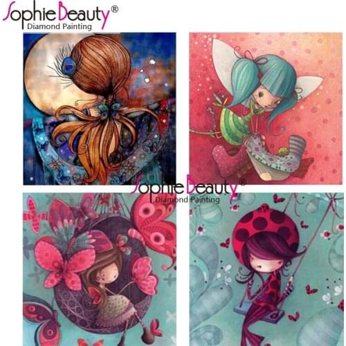 Sophie Beauty DIY Diamond painting Cross Stitch Gift Set Cartoon Girl Full Square or Round Resin Mosaic Embroidered Home Decor