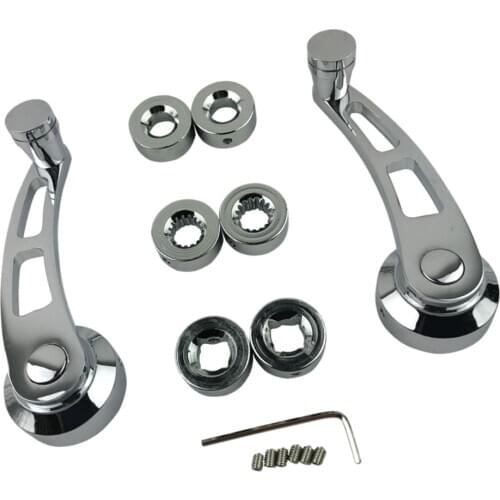 1 Pair Chrome Billet Aluminum Window Crank Handle Kit 4-1/4 Universal Manual Door Window Crank Handle Set Easy Installation