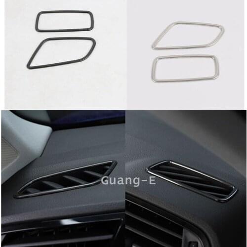 For Audi Q3 F3 2018 2019 2020 2021 Body Stainless Steel Cover Garnish Detector Trim Front Air Condition Outlet Vent Part 2pcs