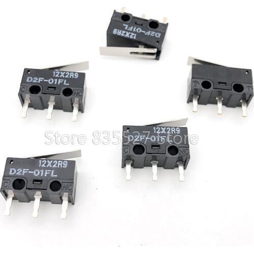 D2F-01FL Omron Micro Switch Grey Point 3pin Logitech Button Mouse Key Original 10MM Universal Saire Logitech Mouse Button Switch