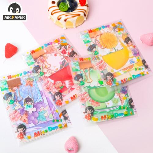 Mr.Paper 4 designs Ins style Little World Series Memo Pad Loose-leaf Paper Creative Handbook Decoration DIY Material Paper