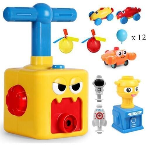 Cartoon Bee Pig Bear Kids Inertial Aerodynamic Balloon Car Rocket Launch Vehicle Gift Toy Montessori Toy Car Gift