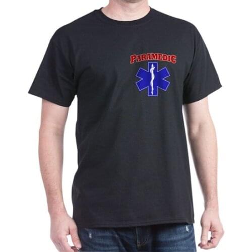 EMS EMT Paramedic Mens T-Shirt Caduceus Symbol Cotton Round Neck Short Sleeve T Shirt
